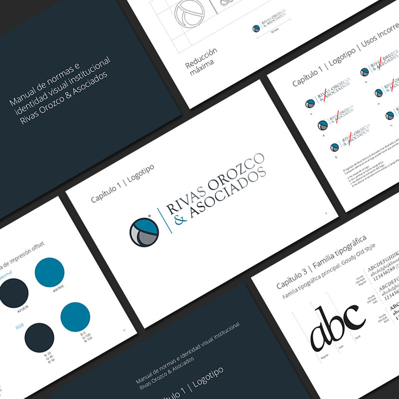 Manual de identidad corporativa. Rivas Orozco Abogados.