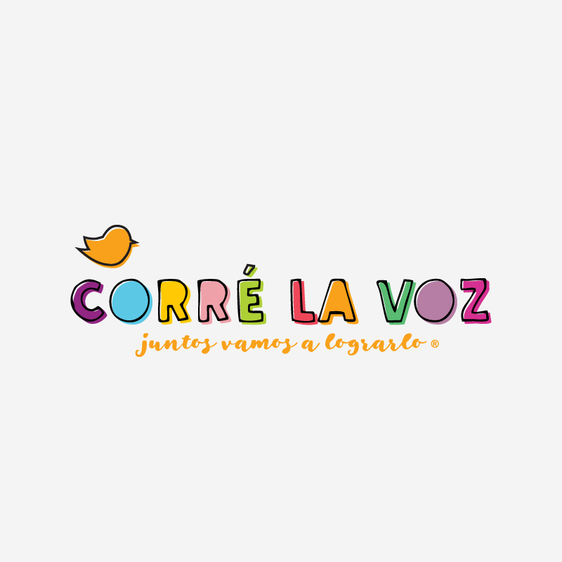 Isologotipo Corré la voz. Compañía Biotecnológica.