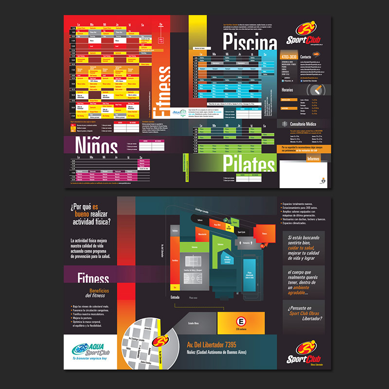 Folleto desplegable Sport Club.