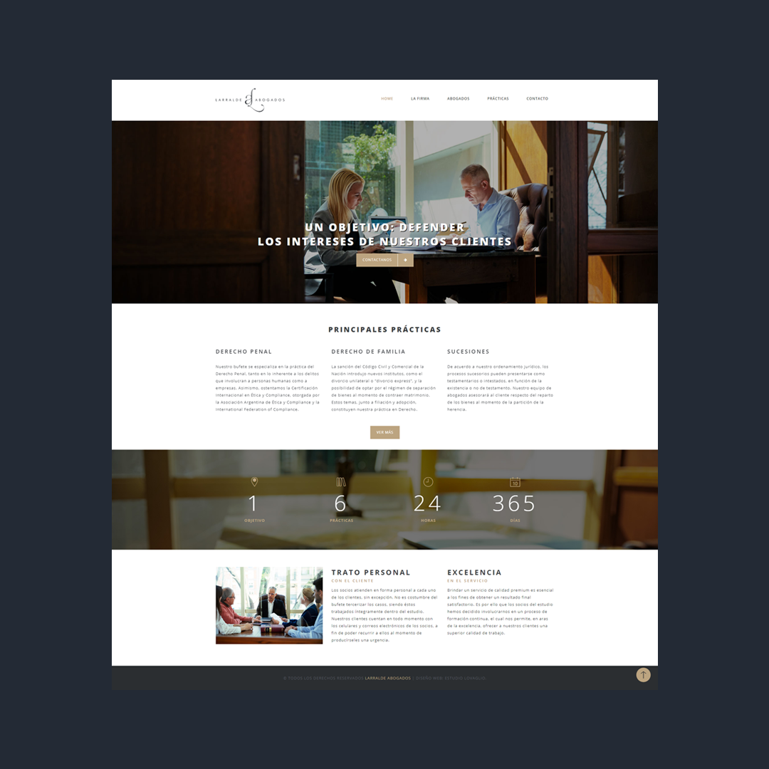 Larralde Abogados. Página web.
